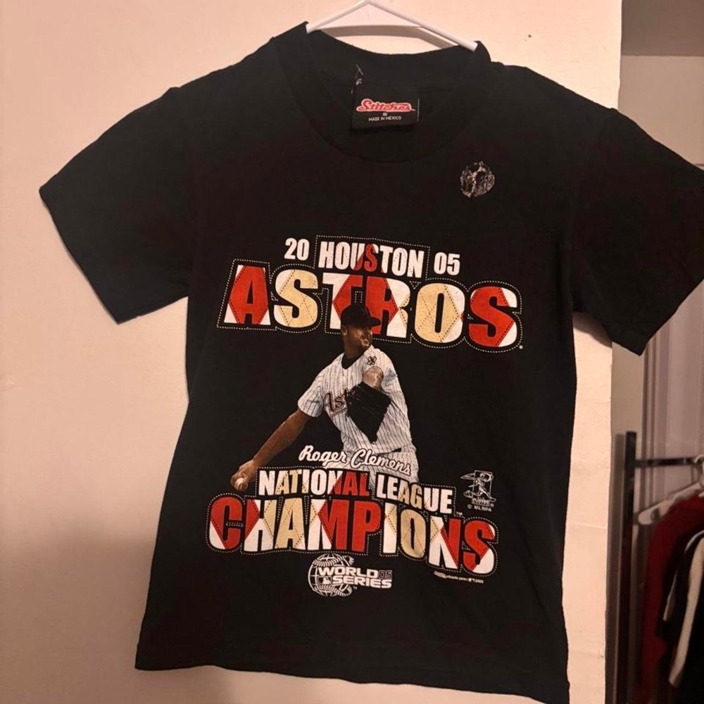 Vintage Black Houston Astros 2005 National League Champions tee size S